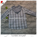 Boy fashion handsome hooded plaid shirt